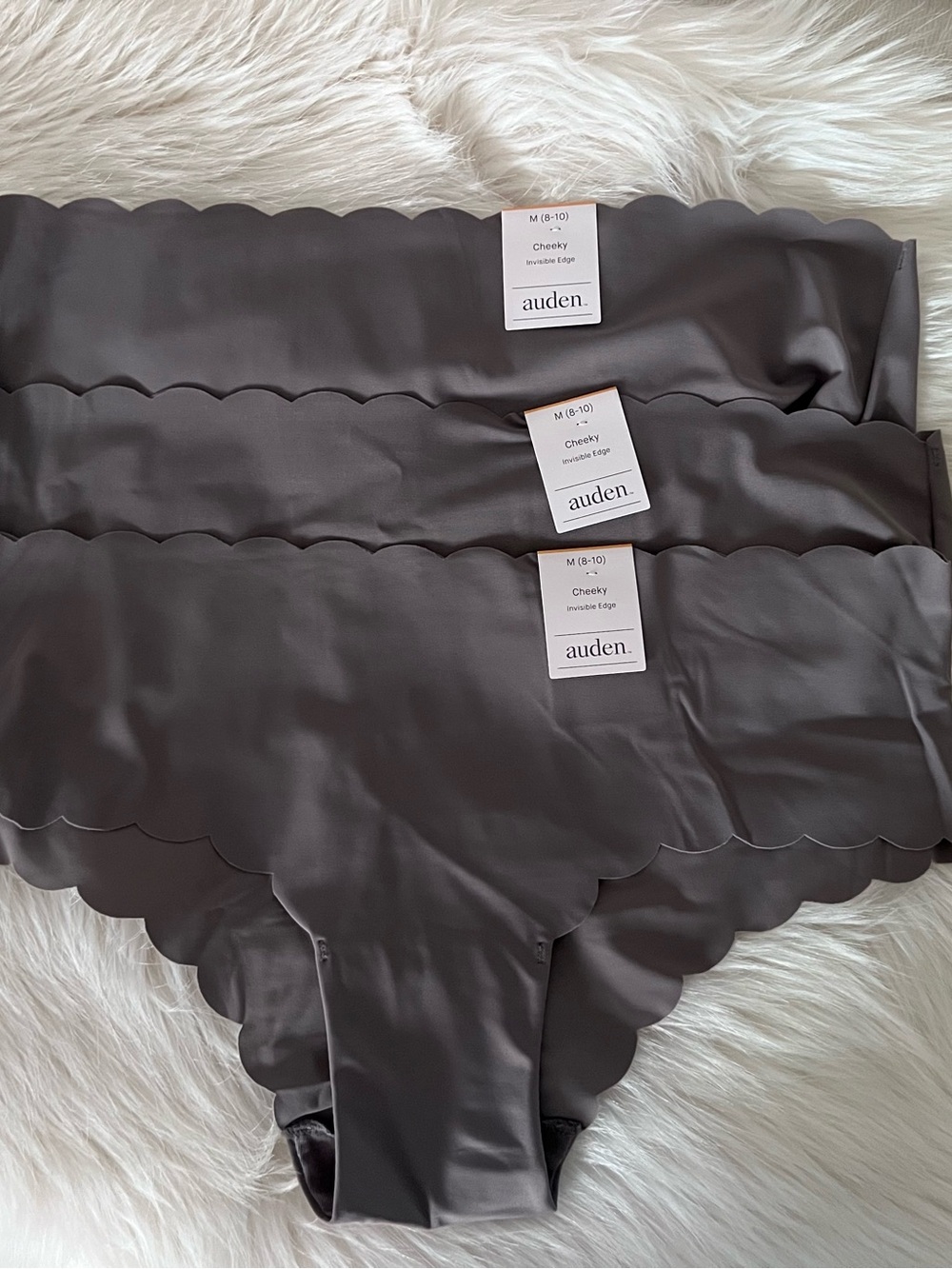 NWT Auden cheeky invisible edge scalloped edge panties underwear 3 pair size M